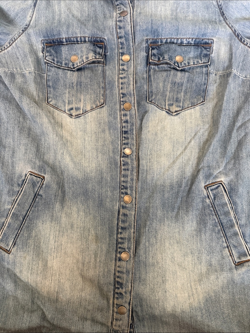 Liverpool Oversized Denim Jacket Size Large 100% Cotton Vintage Wash - Picture 7 of 10
